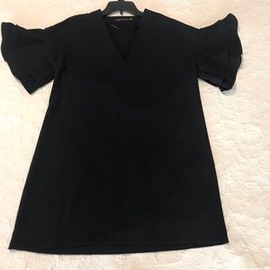 Black ruffle sleeve tunic or mini dress